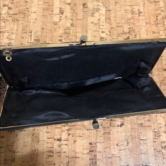 💥 Vintage Bronze Seedbead  clutch bag purse - Picture 6 of 7